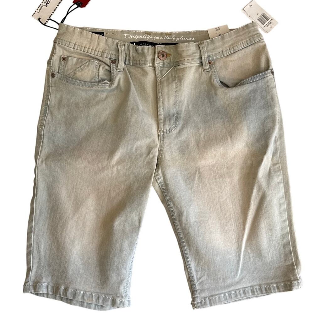 Buffalo Jean Co. "Bleached and Used" Denim Shorts Size 33 in Light Blue
